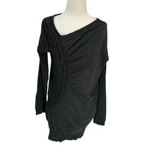 𝅺revolution🖤charcoal Grey Asymmetrical Textured Lightweight Sweater S